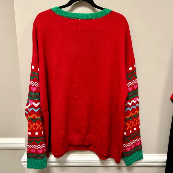 Zugzwang Women's Red Christmas Sweater - Picture 3 of 5